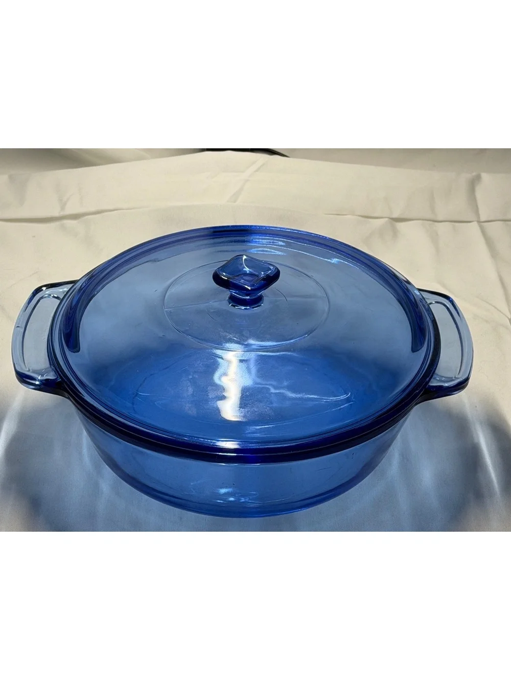 Anchor Hocking Fire King Sapphire Blue 2 Qt Covered Casserole Dish & Lid USA